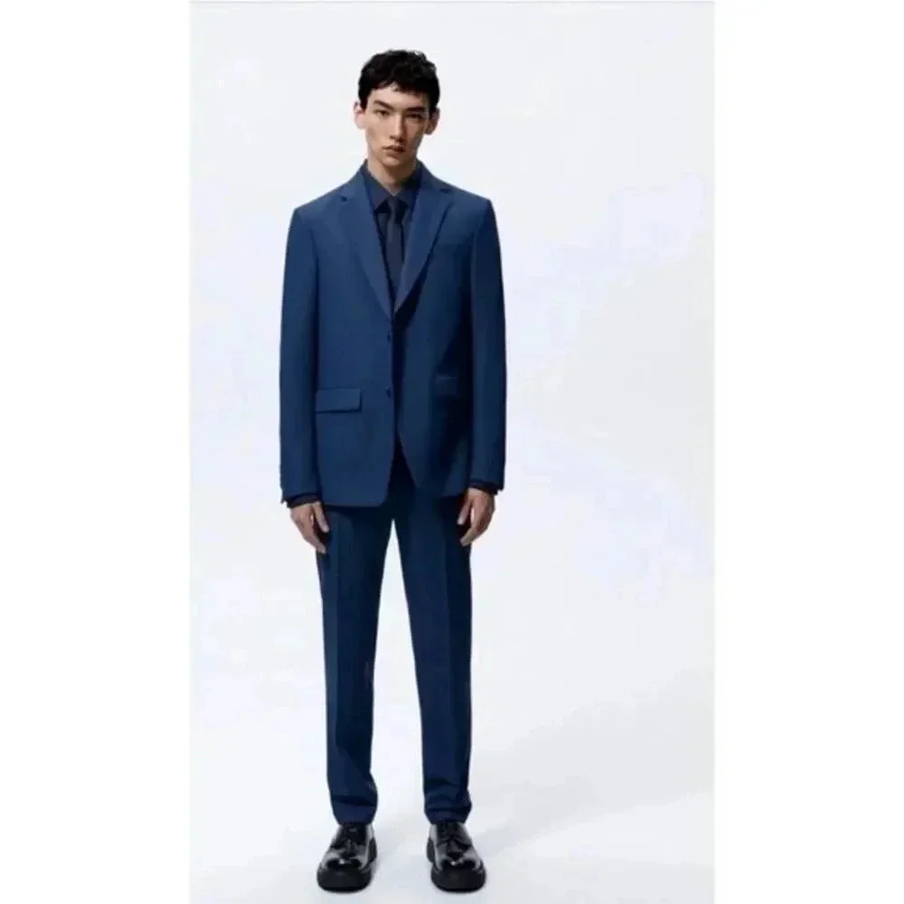 Zara BIRD'S-EYE SUIT BLAZER